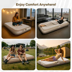 Camping Air Mattress Sleep Cloud Twin with Built in Pump No Air Leak 2 Mins Upgraded Inflatable Mattress Adjustable Firmness 8'' Blow up Mattress Support 1100LBS Portable Home Guests Camping Travel