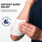 Hydrogel Burn Dressings with Tea Tree Oil - 4x4" Sterile Non-Stick Burn Pads - Emergency First Aid for Instant Cooling, Soothing & Relief - 5 Pack