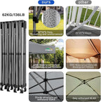 COBIZI 10x30 Pop up Canopy, Heavy Duty Outdoor Party Tents for Parties, Easy up UPF 50+ Waterproof Commercial Canopy with Wheeled Bag can fold, Gray(Windproof Upgraded)