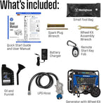 Westinghouse 12500 Peak Watt Dual Fuel Home Backup Portable Generator, Remote Electric Start, Transfer Switch Ready, Gas and Propane Powered, CO Sensor
