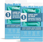 Cool Coolers by Fit & Fresh 2 Pack XL Soft Ice Packs for Cooler, Flexible Stretch Nylon, Lunch Box Ice Packs, Large Reusable Freezer Packs, Teal