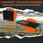 24" Heavy Duty Folding Campfire Grill, Food-Safe Cooking Surface, Compact Folding Design, Portable Grill Grate & Griddle for Campfire Cooking, Australian Designed & Owned