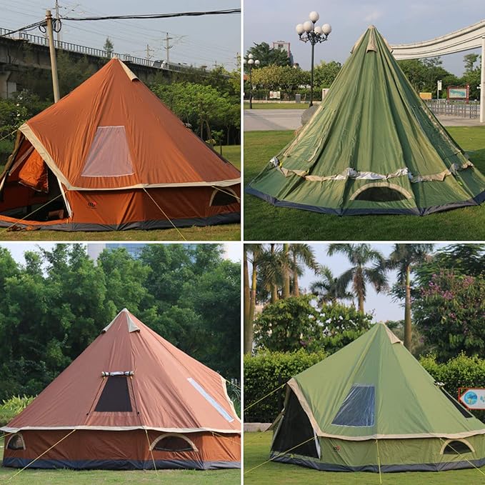 GeRRiT 4M Bell Tent, Tent Yurt 210D Oxford India Tent, Waterproof Bell Tent, Portable Privacy Tent for Family Camping Outdoor Hunting