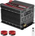 5000 Watt Pure Sine Wave Power Inverter, 12V DC to 110V/120V AC Converter 10000W Peak, with Remote Control LCD, 4 AC Outlets & USB Port & Hardwire Terminal, for Truck RV Boat Camping Solar System EPS