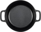 Amazon Basics Pre-Seasoned Cast Iron Mini Dutch Oven Pot with Lid and Dual Handles, Oven Safe, 2-Quart, Round, Black