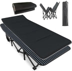 ATORPOK Oversized Camping Cot for Adults with Cushion Comfortable, Extra Wide 31.5'' Folding Bed for Sleeping, Lightweight Folding Bed with Carry Bag Supports 500 lbs