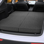 Ferlizer 4" Memory Foam Camping Mattress for Tesla Model 3, 74" x 43", Foldable Car Sleeping Pad with Plush Washable Cover, CertiPUR-US Certified, Dark Grey