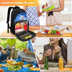 17 Inch Men Women Kids Casual Backpacks with Insulated Cooler Lunch Compartment Lightweight Students Knapsack Middle High School Bookbag Work Hiking Daypack, Fire Flame Softball