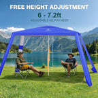 Rhino Valley Beach Cabana, 8*8FT Beach Tent UPF50+ Protection, Easy Setup Beach Canopy Wind Resistant with Cup Holder,Compact Beach Shade Foldable Beach Tent Sun Shelter for Whole Family Friend,Indigo