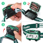 EverBrite Headlamp, 2 Pack Kids Headlamp with Red Light and Memory Function, Head Lamp for Adults and Kids with 5 Modes, Bright Headlamps for Camping, Running, Christmas Gifts, Batteries Included