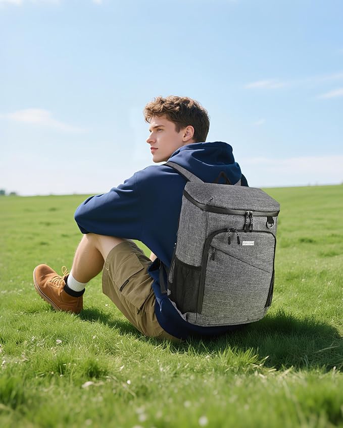 BAGLHER Lightweight Insulated Cooler Backpack - 30 Cans, Leak-Proof for Lunch, Picnic, Hiking, Camping Trips