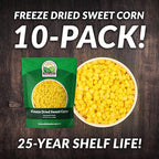 Valley Food Storage Freeze Dried Sweet Corn | 10-Bag Bucket, 56 oz | Premium Emergency Food Supply, 25 Year Shelf Life | Long Term Food Storage, Camping Meals & Prepper Supplies | Packaged in USA