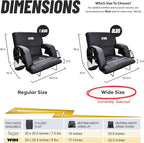 BRAWNTIDE Stadium Seat for Bleachers with Back Support - Wide Padded Reclining Bleacher Seat, Portable Folding Stadium Chair with Armrests, Hooks, Straps, Cup Holders & Pockets for Games & Concerts