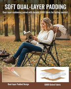 KingCamp Folding Camping Chair Adjustable 3-Position, Reclining Outdoor High Back Camp Chair with Hard Armrests, Heavy Duty Portable Chair, Dual-Layer Padded Seat & Storage for Camping, Lawn, Backyard