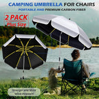 2Pack 48.8 inch Large Beach Umbrella with Clamp Sun Shade for Beach Chair, 360°Adjustable UV Protection Golf Umbrella with Clip for Outdoor Stroller Wheelchair Camping Chair