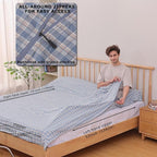 100% Cotton Sleeping Bag Liner with Full Length Zipper on 3 Sides; Single/Double Adult Sleep Sack for Travel & Camping, Multifunctional Travel Sheets (Unzipped 87”x87”) for Hotel, Lightweight