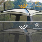 Screen House Room 11x11 Ft Mesh Net Tent Canopy Shelter Gazebo, Easy Setup & Waterproof & Sunshade, Suitable for Camping Trip, Backyard, Beach, Picnic