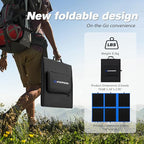 ATEM POWER 200W Portable Solar Panel, Foldable Solar Panel HPBC Chip, 20A MPPT Charger Controller 5V USB Output for 12/24V Battery/Power Station Outdoor Camper RV Hiking Durable Anti Cracking Coating