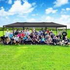COBIZI 10x30 Pop Up Canopy Tent with Removable Sidewalls, Waterproof Portable Easy Up Canopy with Carry Bag, Instant Outdoor Shelter Tents for Parties, Events, Backyard Gatherings, Weddings, Black