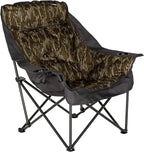 Lippert Mossy Oak Original Bottomland Camo Big Bear Padded Camping Chair with 400-lb. Weight Capacity, Durable Mesh Fabrics, Dual Cupholders, Wine Glass Holder, Carrying Bag - 2023053730