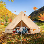 VEVOR Canvas Tent Bell, Yurt 4 Seasons for Camping with Stove Jack, Breathable Holds up to 4 People, Family Camping Outdoor Hunting Party