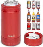 DUALIE Lower Deckie - Insulated 12 oz Can Cooler with Pouch Container - Universal Drink Holder with Built-in Pouch Bin - Choose Your Color
