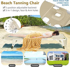 ABORON Patio Lounge Chair, Folding Guest Bed Cot for Adults, 500LB Heavy-Duty Capacity, Portable Extra Bed with Comfort Mat, Quick Fold Design for Indoor Guest Stays & Temporary Use