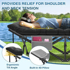 ZENPETIO Oversized XXL Folding Camping Cot, Heavy Duty Sleeping Cot for Adults with Mattress and Pillow, Portable Cot Bed with Carry Bag for Outdoor Camp Travel Home Guest Office, 78x32x18