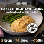 Ready Hour Creamy Chicken Flavored Rice Case Pack – Freeze-Dried Emergency Food with a Long 25-Year Shelf Life, Shelf-Stable Camping Meal and Survival Kit, – 24 Servings (6 Pouches)