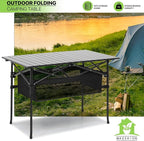 Outdoor Folding Portable Picnic Camping Table, Aluminum Roll-up Table with Easy Carrying Bag, with Mesh Storage Bag for Indoor,Outdoor,Camping, Beach,Backyard, BBQ, Party, Patio, Picnic(medium)