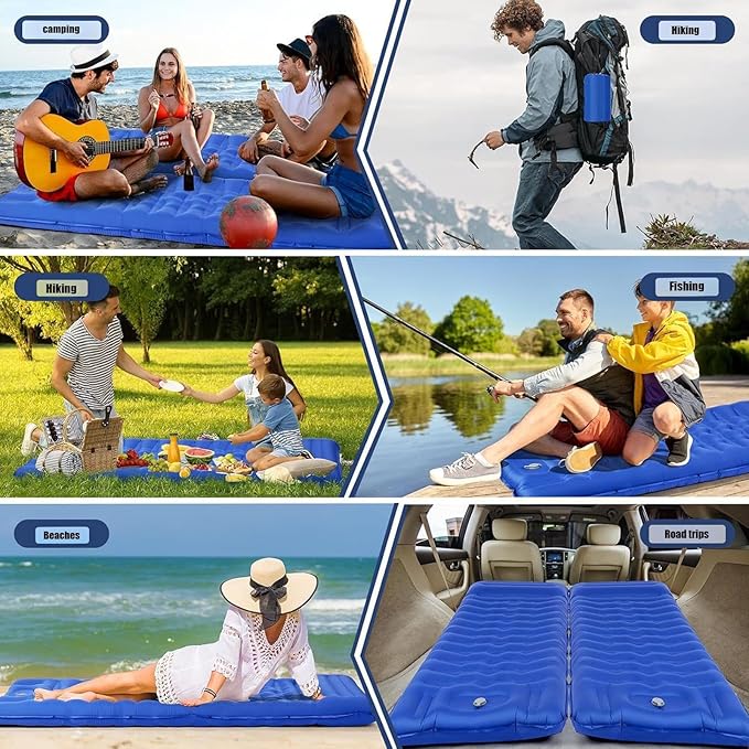 Sleeping Pad,Portable Self Inflating Outdoor Survival Gear | Camping Mattress Pad - for Backpacking Tent Hiking Traveling Beach