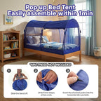 Alvantor® Mosquito Net Bed Canopy Bed Tents Dream Tents Privacy Space Full Size Sleeping Tents Indoor Pop Up Portable Frame Breathable Cottage Navy (Mattress Not Included)