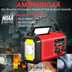 Emergency Radio Hand Crank Solar, AM/FM/NOAA Weather Radio Built-in 20000mah Battery Powered,Type-C Charger,Flashlight, Reading Light,SOS, Compact & Portable for Camping/Emergencies