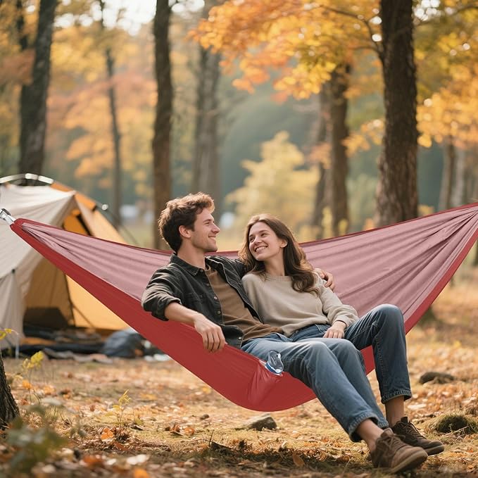 Brown Plain Camping Hammock Swing Hammock for Camping Travel Accessories