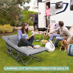 Wide Folding Camping Cots with Pillow & Extra Thick Matress, Cots for Sleeping 900 LBS, Camping Bed for Adults with Cushion, Sleeping Cot (Grey)