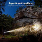 Lighting EVER LED Headlamp Rechargeable 2 Packs - Super Bright Head Lamp with 5 Modes for Camping & Hiking Gear Essentials, IPX4 Waterproof Headlight Flashlight with Red Light, USB Cable Included