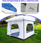 Joramoy Camping Cube for 10×10 Pop Up Canopy, Converts Straight Leg Canopy into Camping Inner Tent, Portable Vented Cube Tent with Full Floor(Frame/Top NOT Included)
