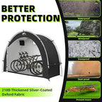 Happy Travel Bike Storage Tent Shed, Outdoor Waterproof Bicycle Covers Shelter with Window for 2/3/4/6 Bikes,Oversized Outside Portable Sheds for Lawn Mower,Garden Tools