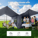 ABORON 2/6/8/10/12 Person Inflatable Camping Tent, Easy Setup Blow Up Tent with Hand Pump, PU3000mm Waterproof & Breathable 4 Season Glamping Tent for Outdoor Camping