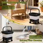 Portable Cordless Pressure Washer with 3.4Gal Tank, 580PSI Max, 7-Level Adjustable Sprayer, 360° Nozzle, 23FT Hose, 20000mAh Battery, Foldable Design with Wheels for Car, Camping, Garden