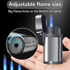Urgrette 2 Pack Torch Lighter Refillable Butane Lighters Single Jet Flame Mini Pocket Lighter Gas Adjustable Flame for Camping BBQ Grill Candle Party (Without Fuel)