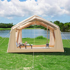 ABORON 2/6/8/10/12 Person Inflatable Camping Tent, Easy Setup Blow Up Tent with Hand Pump, PU3000mm Waterproof & Breathable 4 Season Glamping Tent for Outdoor Camping