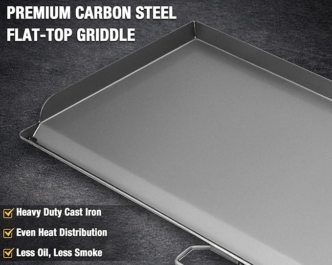 Hisencn Cast Iron Flat Top Griddle for Camp Chef 3 Burner Stove, 16"x37" Heavy Duty Fry Griddle Replacement for GB90D TB90 Series, Outdoor Cooking Griddle