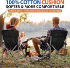 Heated Camping Chair with 20,000 mAh Battery, Loog-Lasting for 500 Mins, Fully Padded Heated Camp Chairs, Heavy Duty Folding Chairs Supports 500 lbs for Winter Camping, Picnics, Tailgating, RV Travel