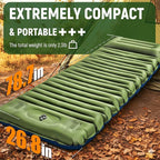 Camping Sleeping Pad, Thick 5 Inch Camping Mat with Pillow Built-in Foot Pump Ultralight Inflatable Sleeping Pads for Camping, Backpacking, Hiking, Tent