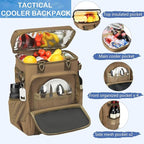 Tactical Cooler Backpack - 42 Cans Backpack Coolers Insulated Leak Proof for Men Adults, Soft Cooler Insulated Backpack for Lunch, Work, Camping, Hiking, Picnic, Beach & Travel