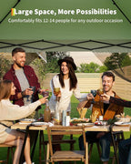 Canopy Tent 13x13 ft, Pop Up Gazebo One-Push Setup with 4 SandBags for Backyard Parties and BBQs, Mosquito Netting & Height Adjustable - Olive Green