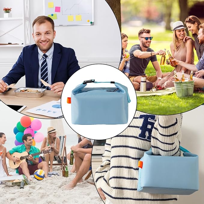 YUDANSI Fashion Lunch Bags for Men Women- Reusable Insulated Leakproof Lunch Box Tote Bag, Cool Bags for Adults,Thermal Cooler Bag for Work Picnic Travel -8L (Blue)