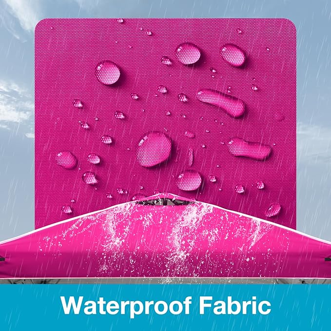 10x10 Canopy Replacement Top Cover with Air Vents for ez up Pop up Canopy Gazebo Tent with Adjustable Straps, Waterproof & Anti-UV for Outdoor Shade (Frame Not Included) (Pink)