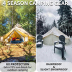 DANCHEL OUTDOOR Waterproof Rain Fly for Bell Tent, 4 Season Yurt Tent Rain Cover Protector Tarp with/No Stove Jack Glamping Gears, PU5000mm Lightweight 300D Oxford Polyester, Beige(13ft/16.4ft/20ft)